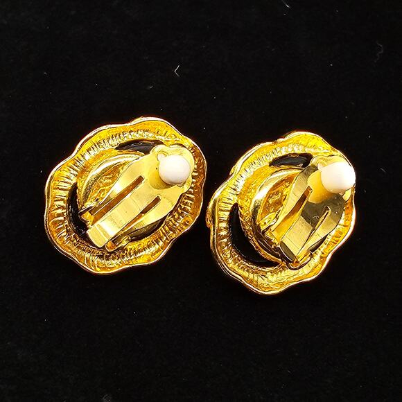 Interchangeable Clip On Earrings Gold Tone Moghul Cabochon Vintage Jewelry - Picture 6 of 10